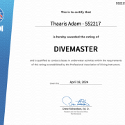 PADI Divemaster with Ocean Dimensions